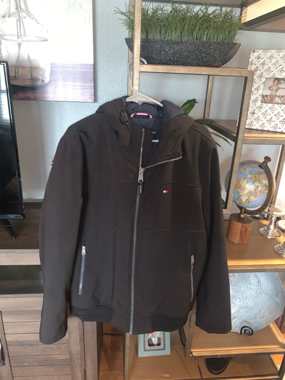Tommy Hilfiger Men’s Black Hooded Bomber Jacket